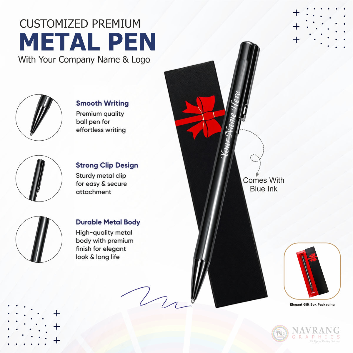 Premium Metal Pen | Best Corporate Gift | Navranggraphics.in