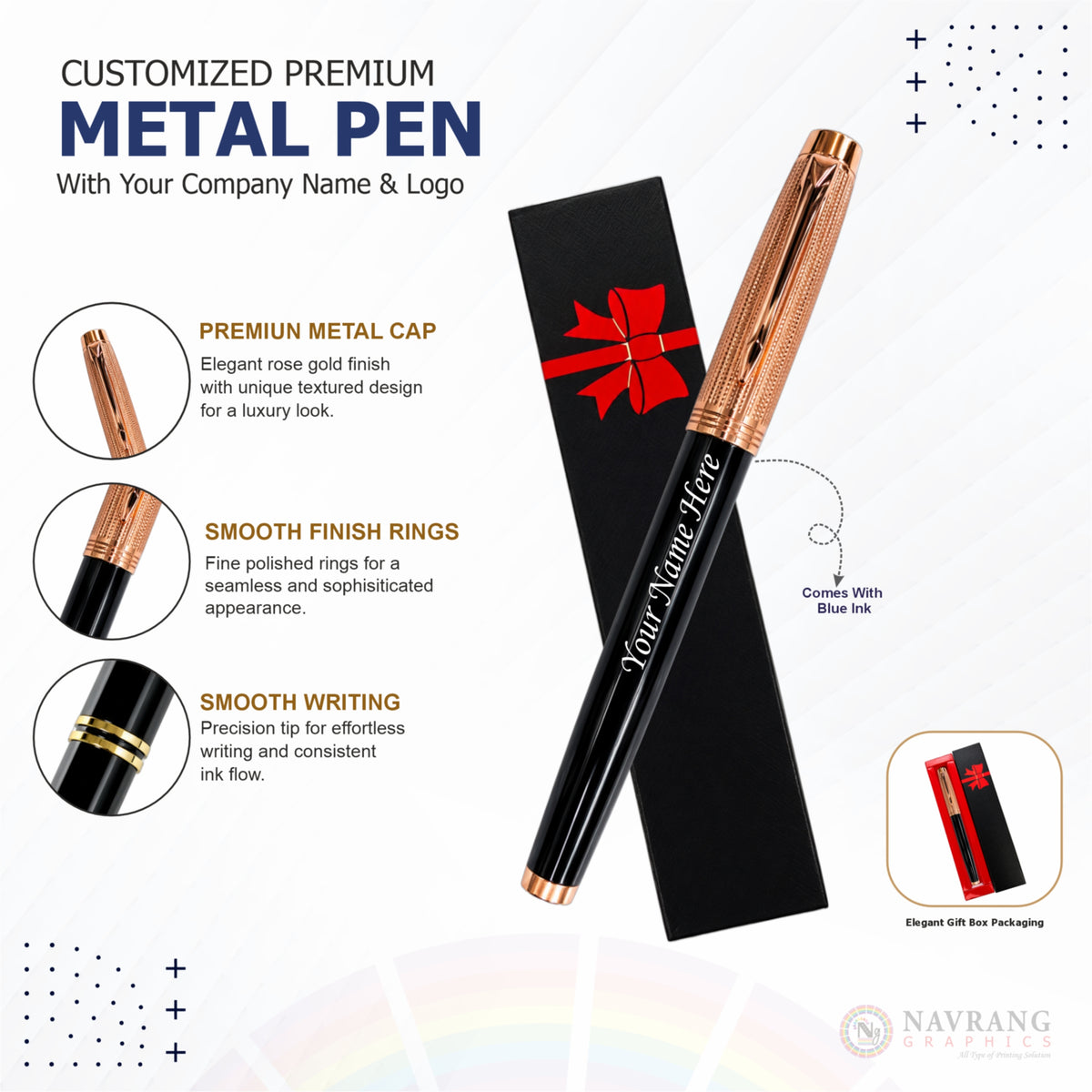 Premium Metal Pen | Best Corporate Gift | Navranggraphics.in