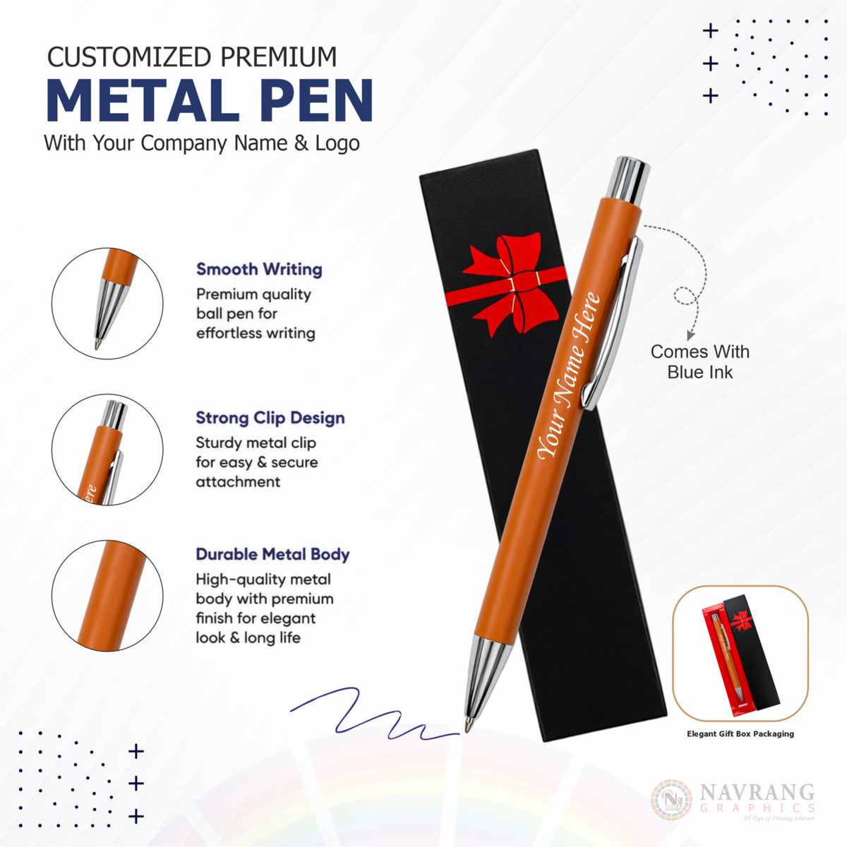 Premium Metal Pen | Best Corporate Gift | Navranggraphics.in