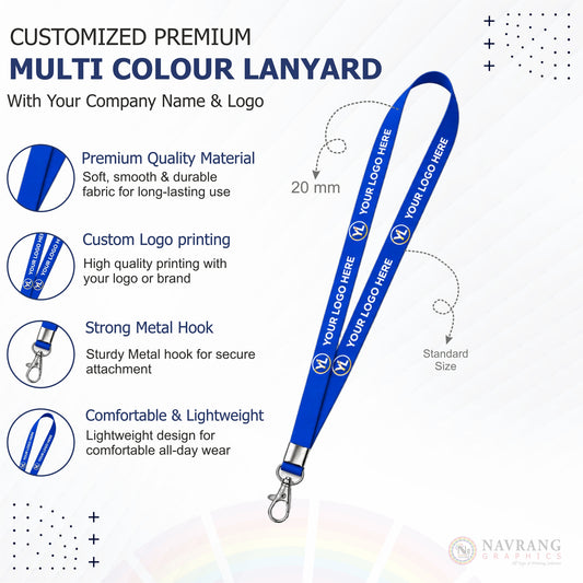 Customized Multicolor Lanyards | Customized With Your Company Logo | Navranggraphics.in (Copy)
