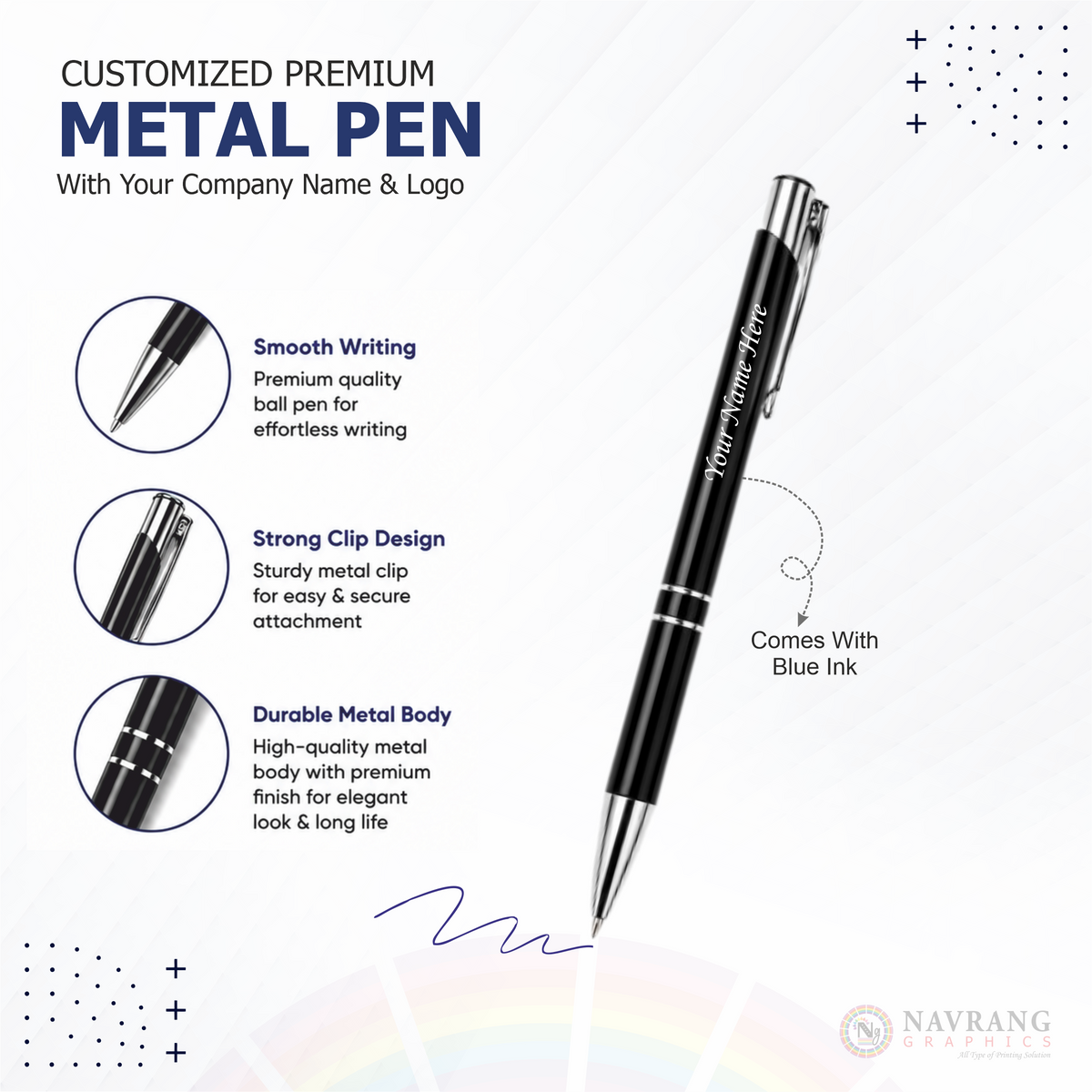 Customized Premium Executive 2 in 1 Corporate Gift Set with Company Logo – Black | Peach | Diary and Pen | NavrangGraphics.in