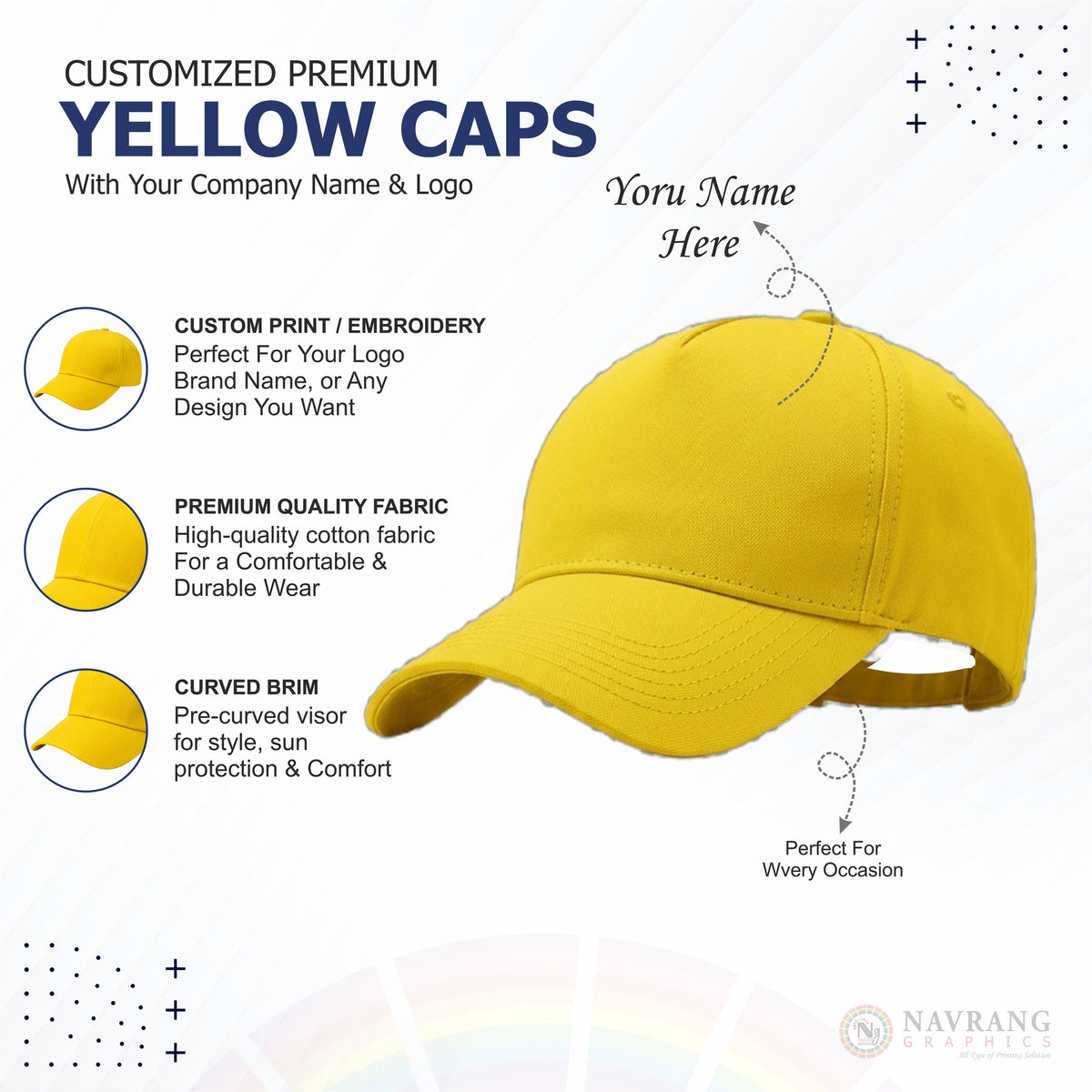 Customized Caps | Customized With Your Company Logo | Navranggraphics.in