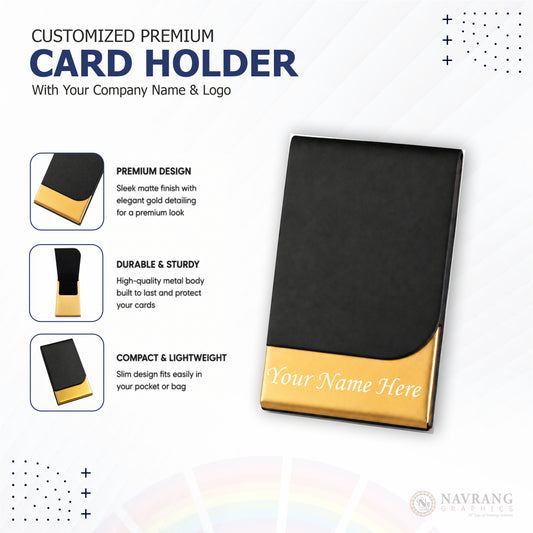 Customized Premium Executive 3 in 1 Corporate Gift Set with Company Logo | Card Holder, Pen and Keychain | NavrangGraphics.in