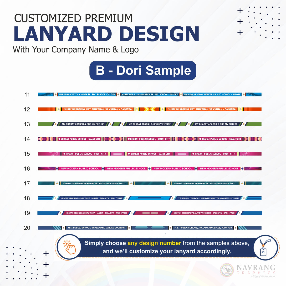 Customized Multicolor Lanyards | Customized With Your Company Logo | Navranggraphics.in (Copy)