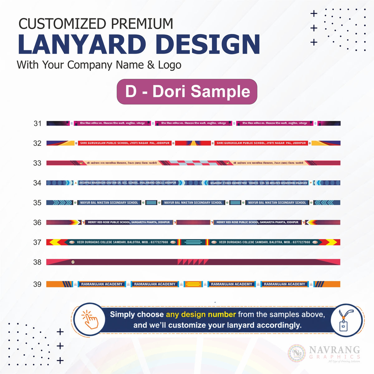 Customized Multicolor Lanyards | Customized With Your Company Logo | Navranggraphics.in (Copy)