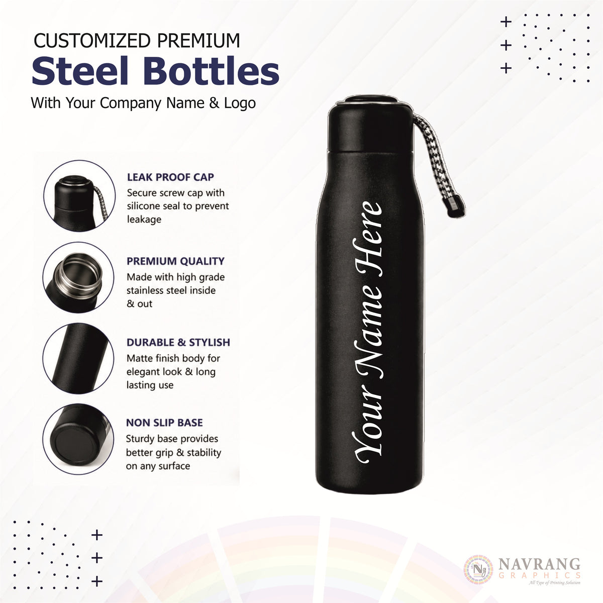 Premium Water Bottle | Best for Corporate Gifting | Navranggraphics.in